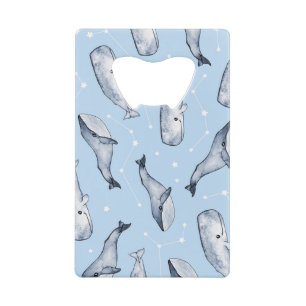 Abrebotellas De Tarjeta De Crédito Ballenas: Cielo Starry de color de agua