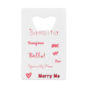 Abrebotellas De Tarjeta De Crédito Bambina Love Quotes Set Pack