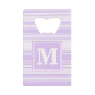 Abrebotellas De Tarjeta De Crédito Bandas de lilac monogramo