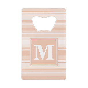 Abrebotellas De Tarjeta De Crédito Bandas de melocotón monograma