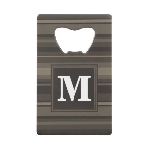 Abrebotellas De Tarjeta De Crédito Bandas de taupe monogramo
