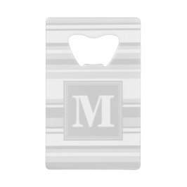 Abrebotellas De Tarjeta De Crédito Bandas grises claras monográficas