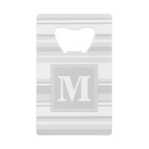 Abrebotellas De Tarjeta De Crédito Bandas grises claras monográficas