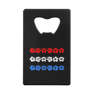 Abrebotellas De Tarjeta De Crédito Bandas Patrióticas Hawaianas EEUU Rojo Azul Blanco