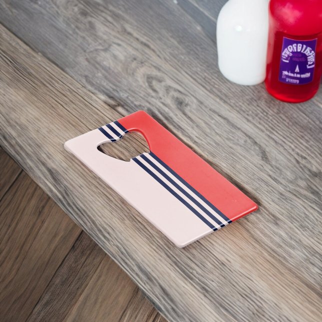 Abrebotellas De Tarjeta De Crédito Bandas rojas y negras (Bottle Openers )