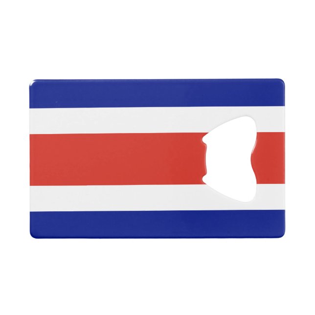 Abrebotellas De Tarjeta De Crédito Bandera Civil de Costa Rica (Anverso (Horizontal))