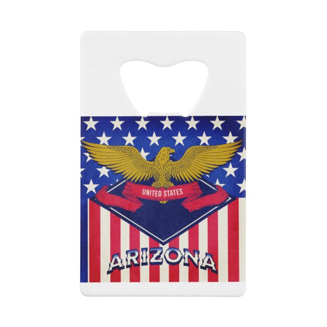 Abrebotellas De Tarjeta De Crédito Bandera de Arizona USA (Anverso)