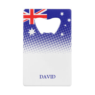 Abrebotellas De Tarjeta De Crédito Bandera De Australia Con Tarjeta De Crédito De Efe
