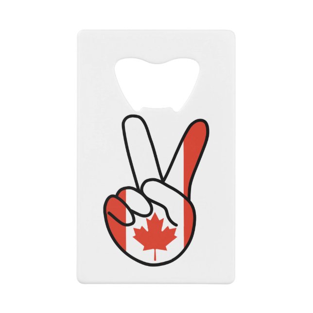 Abrebotellas De Tarjeta De Crédito Bandera de Canadá V Rótulo (Anverso)