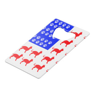 Abrebotellas De Tarjeta De Crédito Bandera de Cat y Paw