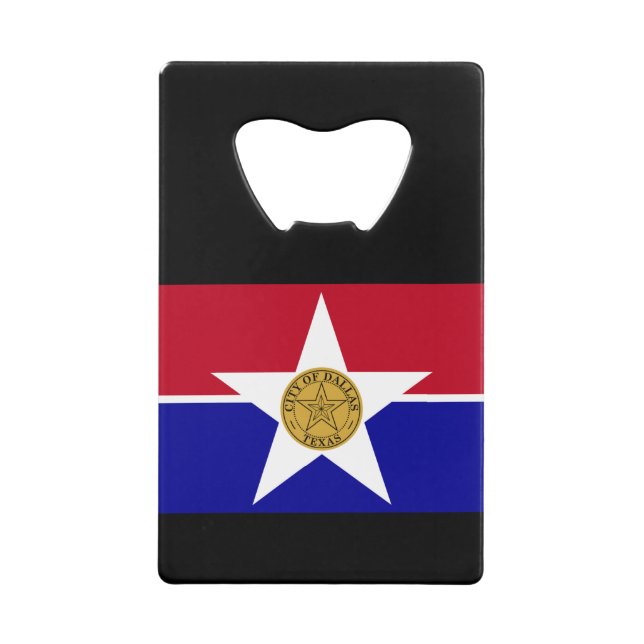Abrebotellas De Tarjeta De Crédito Bandera de Dallas, Texas Credit Card Bottle Opener (Anverso)