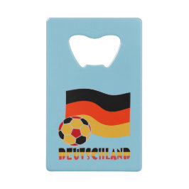 Abrebotellas De Tarjeta De Crédito Bandera de Deutschland con borde gris de balón de