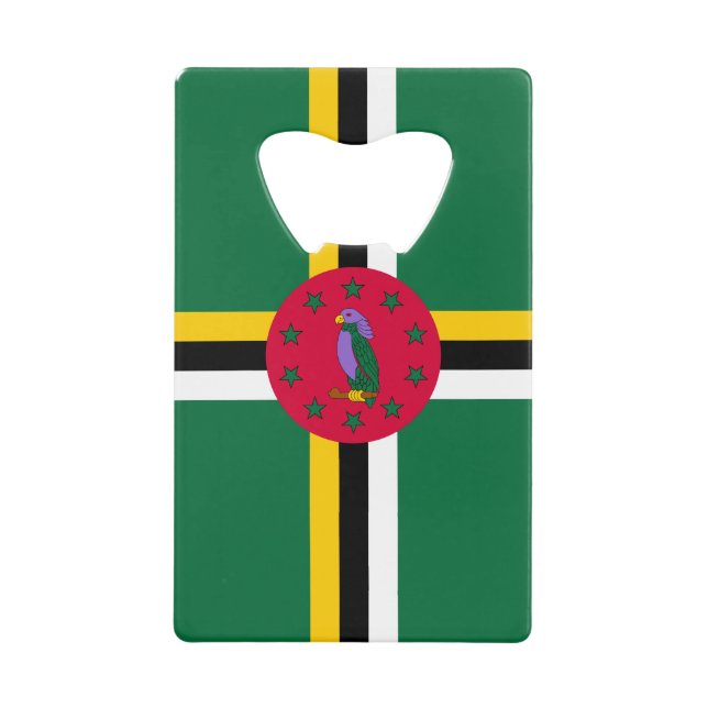 Abrebotellas De Tarjeta De Crédito Bandera de Dominica (Anverso)