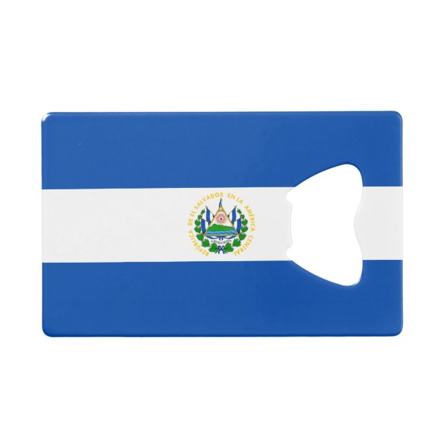 Abrebotellas De Tarjeta De Crédito Bandera de El Salvador (Anverso (Horizontal))