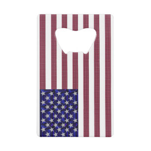 Abrebotellas De Tarjeta De Crédito Bandera de Estados Unidos hecha con piedras precio