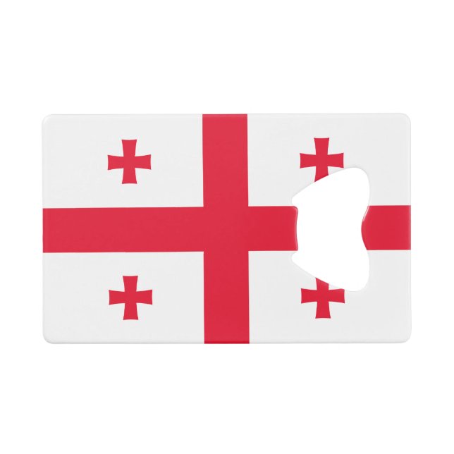 Abrebotellas De Tarjeta De Crédito Bandera de Georgia (Anverso (Horizontal))
