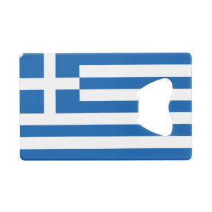 Abrebotellas De Tarjeta De Crédito Bandera de Grecia