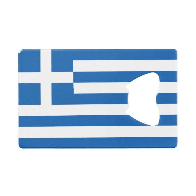 Abrebotellas De Tarjeta De Crédito Bandera de Grecia (Anverso (Horizontal))