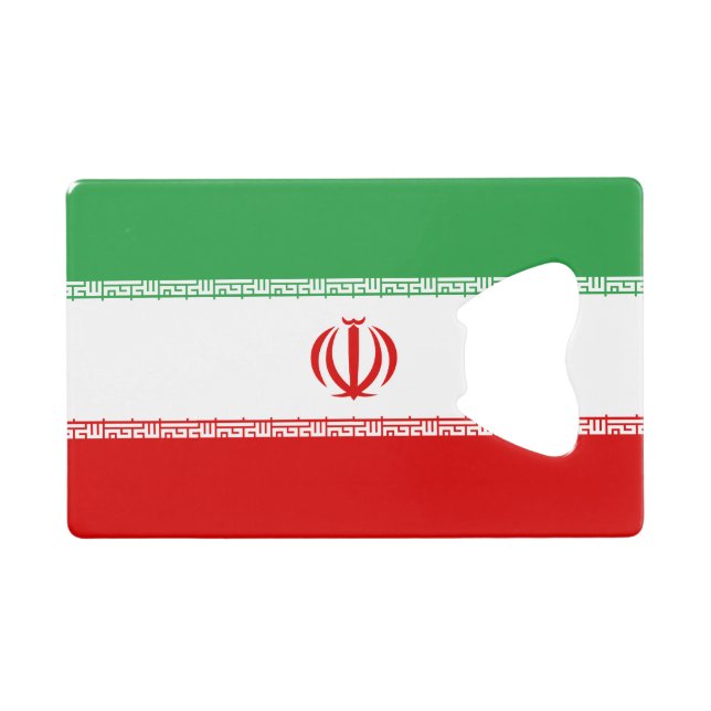 Abrebotellas De Tarjeta De Crédito Bandera de Irán (Anverso (Horizontal))