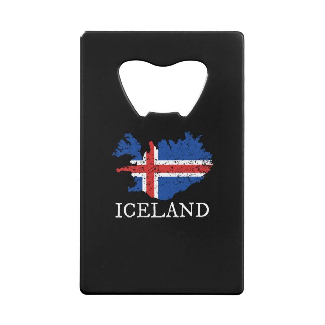 Abrebotellas De Tarjeta De Crédito Bandera de Islandia (Anverso)