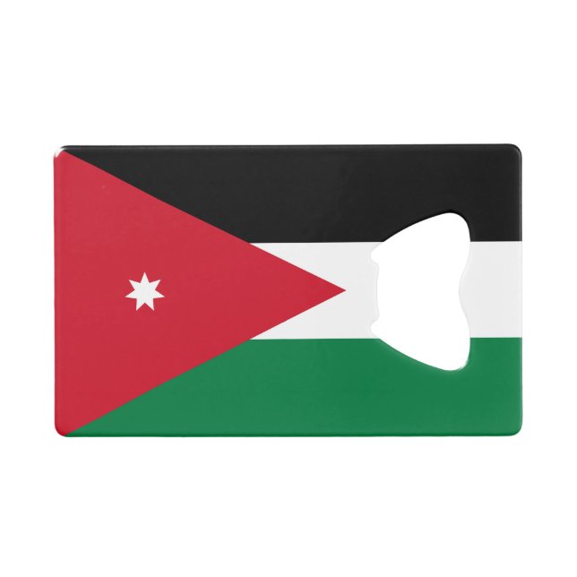 Abrebotellas De Tarjeta De Crédito Bandera de Jordania (Anverso (Horizontal))
