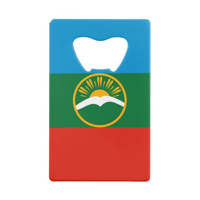 Abrebotellas De Tarjeta De Crédito Bandera de Karachay Cherkessia (Anverso)