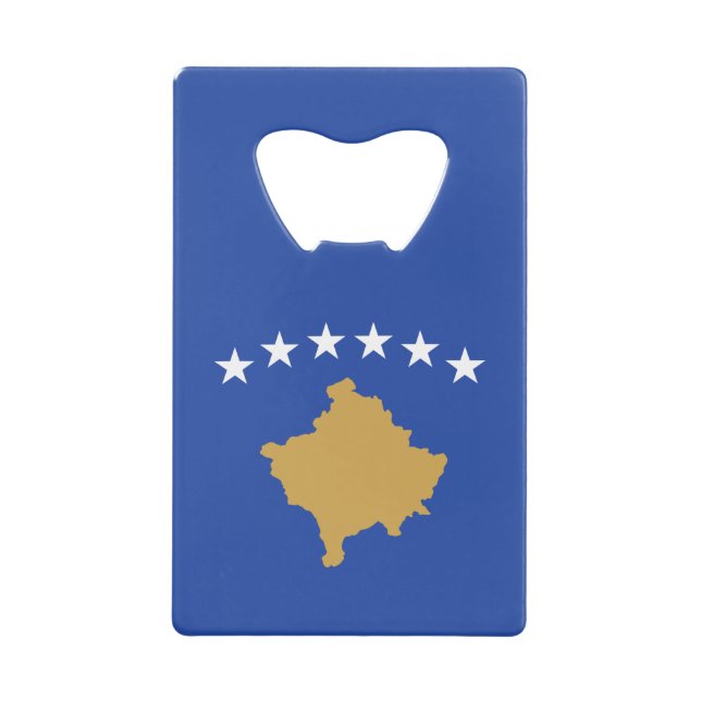Abrebotellas De Tarjeta De Crédito Bandera de Kosovo (Anverso)