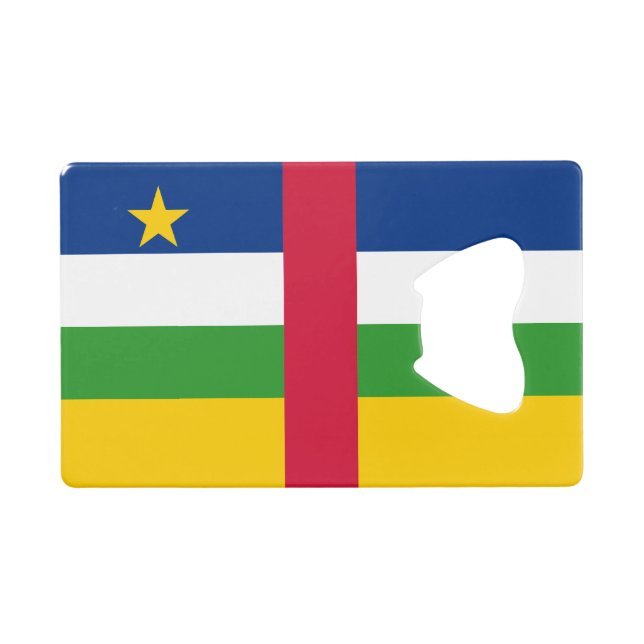 Abrebotellas De Tarjeta De Crédito Bandera de la República Centroafricana (Anverso (Horizontal))