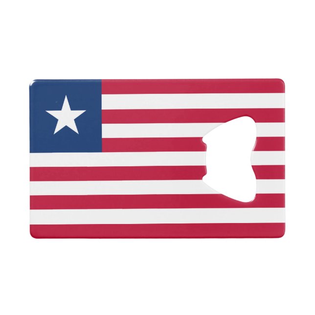 Abrebotellas De Tarjeta De Crédito Bandera de Liberia (Anverso (Horizontal))