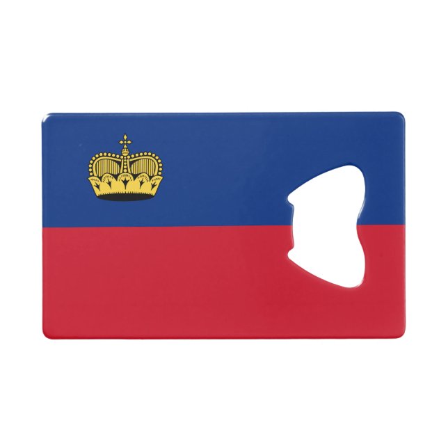 Abrebotellas De Tarjeta De Crédito Bandera de Liechtenstein (Anverso (Horizontal))