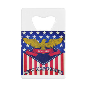 Abrebotellas De Tarjeta De Crédito Bandera de los Estados Unidos de Nuevo Hampshire