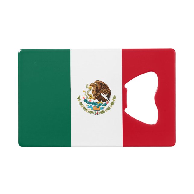 Abrebotellas De Tarjeta De Crédito Bandera de México (Reverso Horizontal)