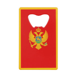 Abrebotellas De Tarjeta De Crédito Bandera de Montenegro