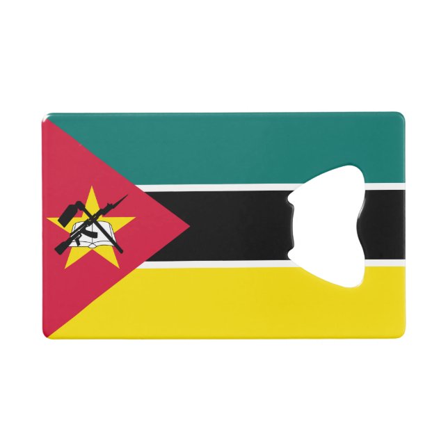 Abrebotellas De Tarjeta De Crédito Bandera de Mozambique (Anverso (Horizontal))