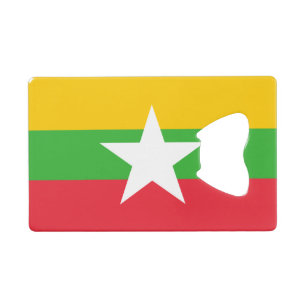 Abrebotellas De Tarjeta De Crédito Bandera de Myanmar