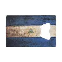 Bandera de Nicaragua en grano de madera viejo