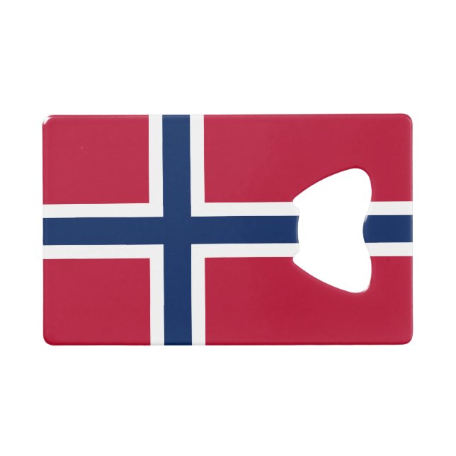 Abrebotellas De Tarjeta De Crédito Bandera de Noruega (Anverso (Horizontal))
