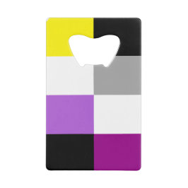 Abrebotellas De Tarjeta De Crédito Bandera de orgullo dual asexual no binario