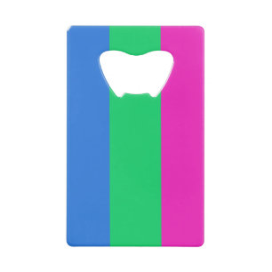 Abrebotellas De Tarjeta De Crédito Bandera de orgullo polissexual