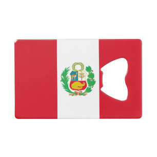 Abrebotellas De Tarjeta De Crédito Bandera de Perú
