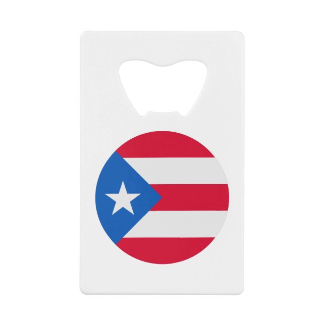 Abrebotellas De Tarjeta De Crédito Bandera de Puerto Rico (Anverso)