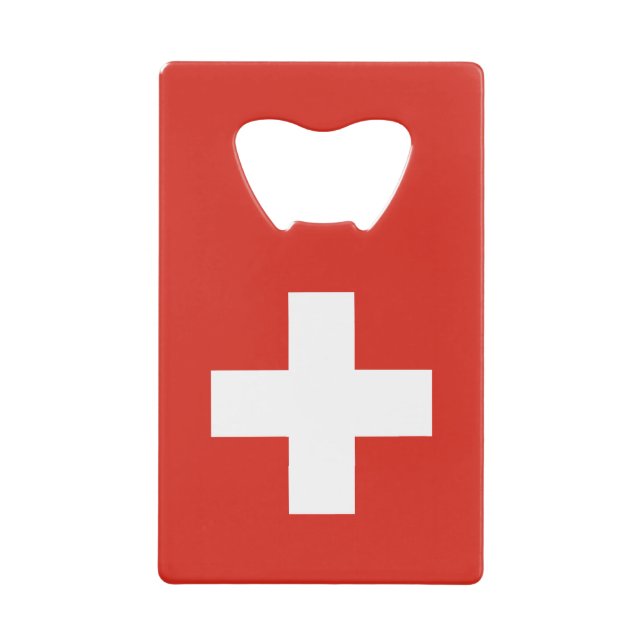 Abrebotellas De Tarjeta De Crédito Bandera de Suiza (Anverso)