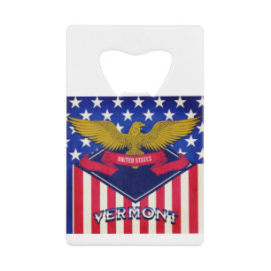 Abrebotellas De Tarjeta De Crédito Bandera de Vermont USA