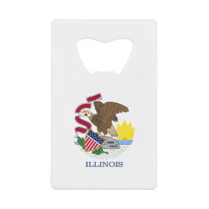 Abrebotellas De Tarjeta De Crédito Bandera del estado de Illinois