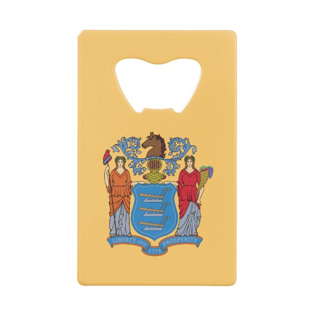 Abrebotellas De Tarjeta De Crédito Bandera del estado de Nueva Jersey (Anverso)