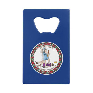 Abrebotellas De Tarjeta De Crédito Bandera del estado de Virginia