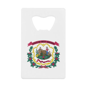 Abrebotellas De Tarjeta De Crédito Bandera del estado de Virginia Occidental