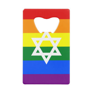 Abrebotellas De Tarjeta De Crédito Bandera del Orgullo Judío Gay