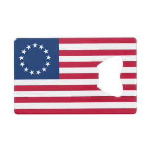 Abrebotellas De Tarjeta De Crédito Bandera estadounidense de Betsy Ross