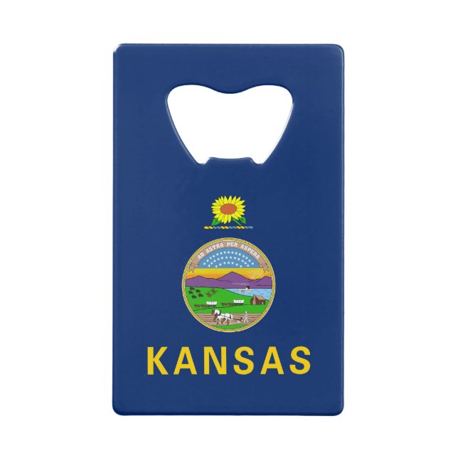 Abrebotellas De Tarjeta De Crédito Bandera estatal de Kansas (Anverso)